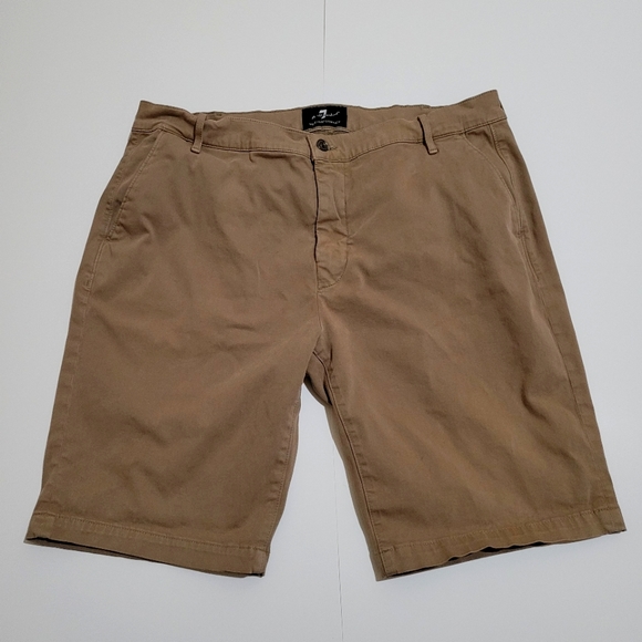 7 for all mankind men size 38 khaki shorts - Picture 1 of 11